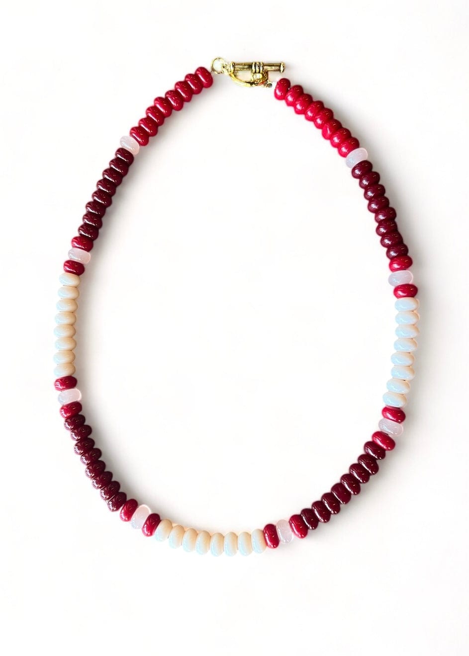 Rayne Necklace- Burgundy & Cream - Butler's Stash