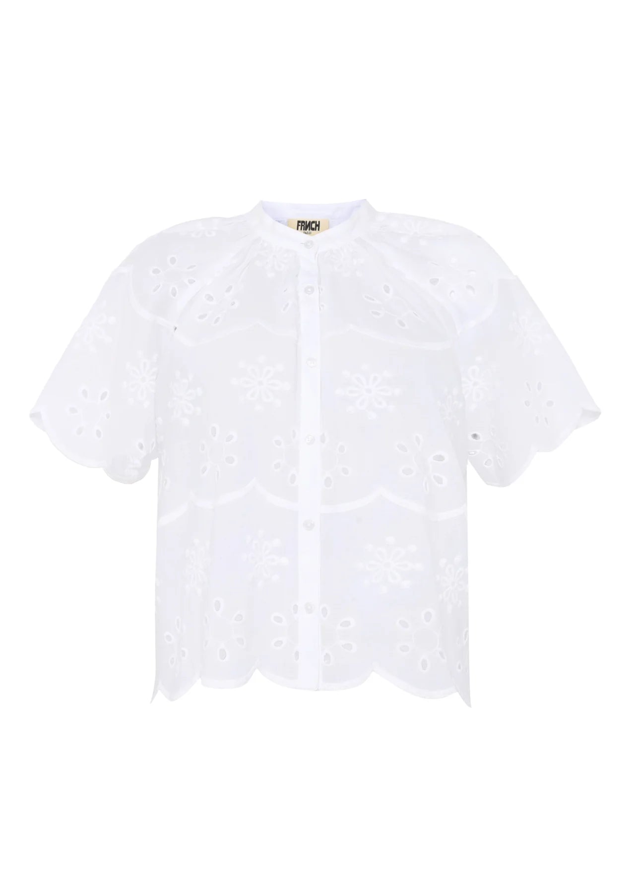 Neda Scalloped Sleeve Blouse
