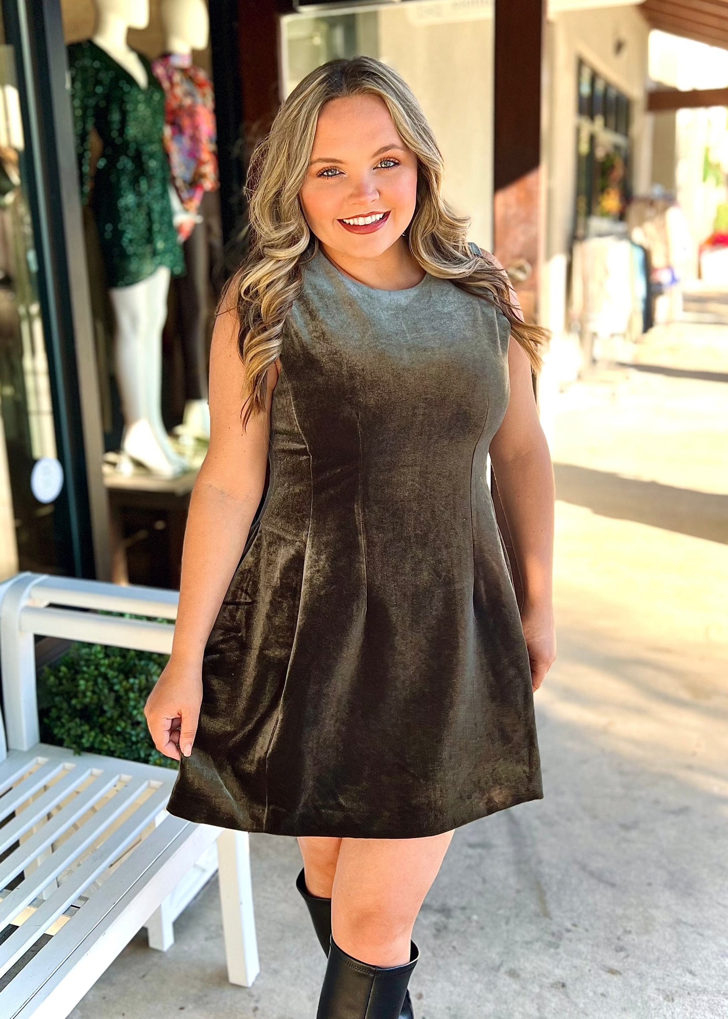 Velvet Pleated Dress - Butler's Stash
