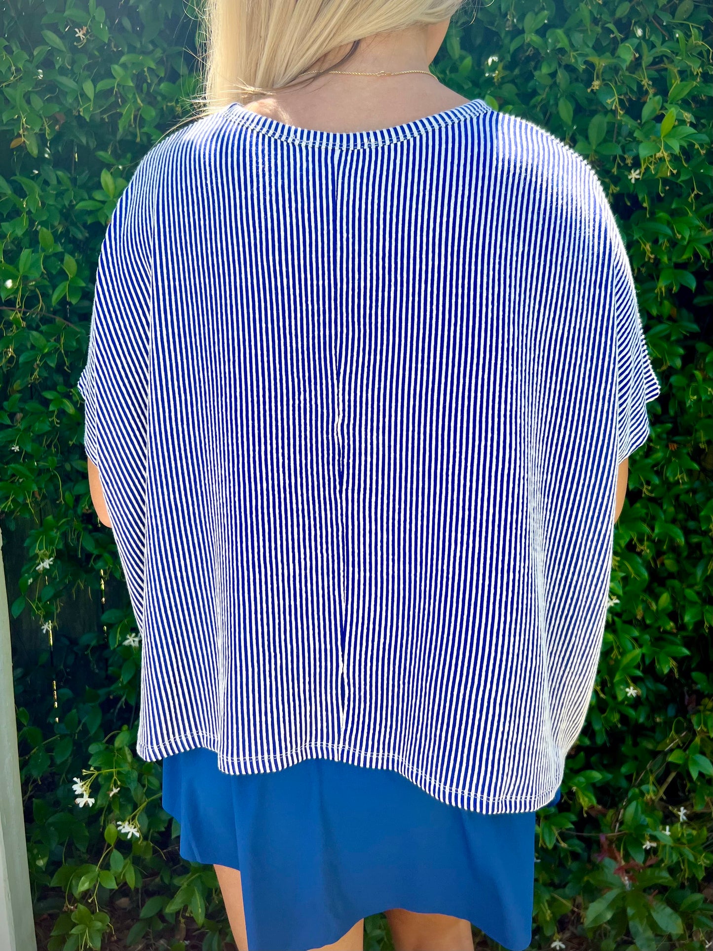 Navy Striped Top