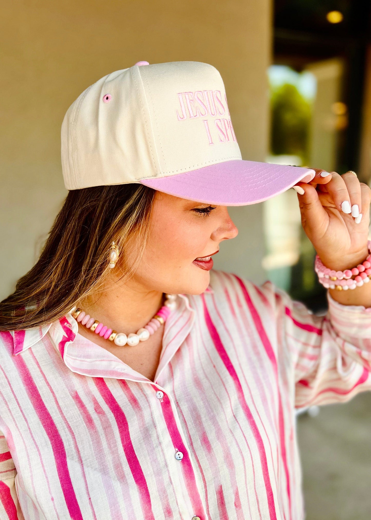 JESUS SAVES I SPEND Embroidery Trucker Hat - Butler's Stash
