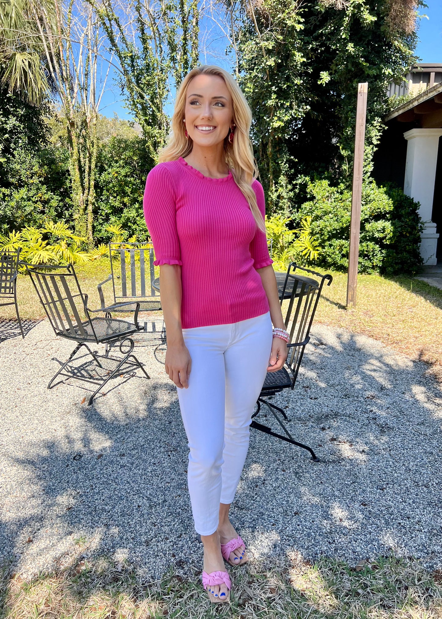 Florence White Mid Rise Skinny