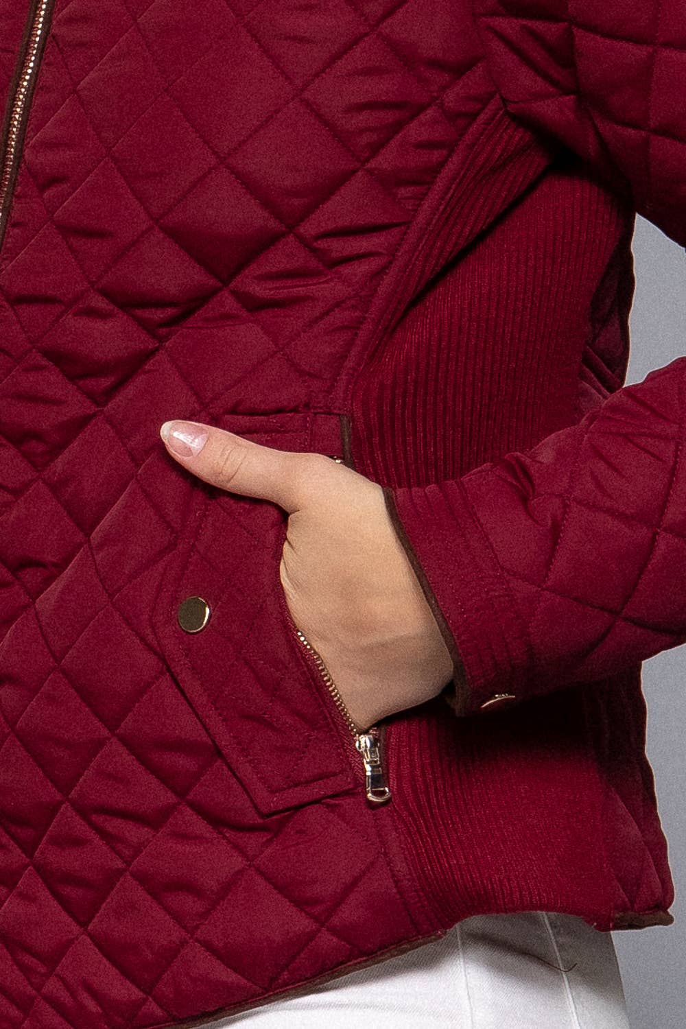 Burgundy Quilted Jacket