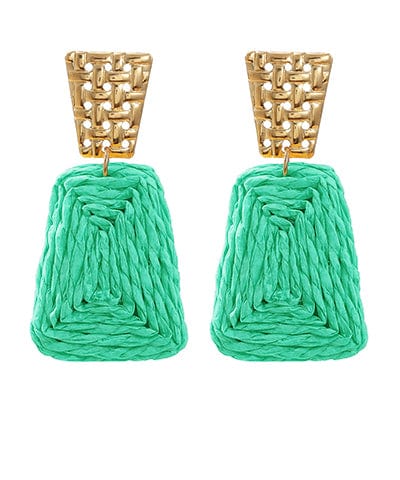 Raffia Teal Earring - Butler's Stash