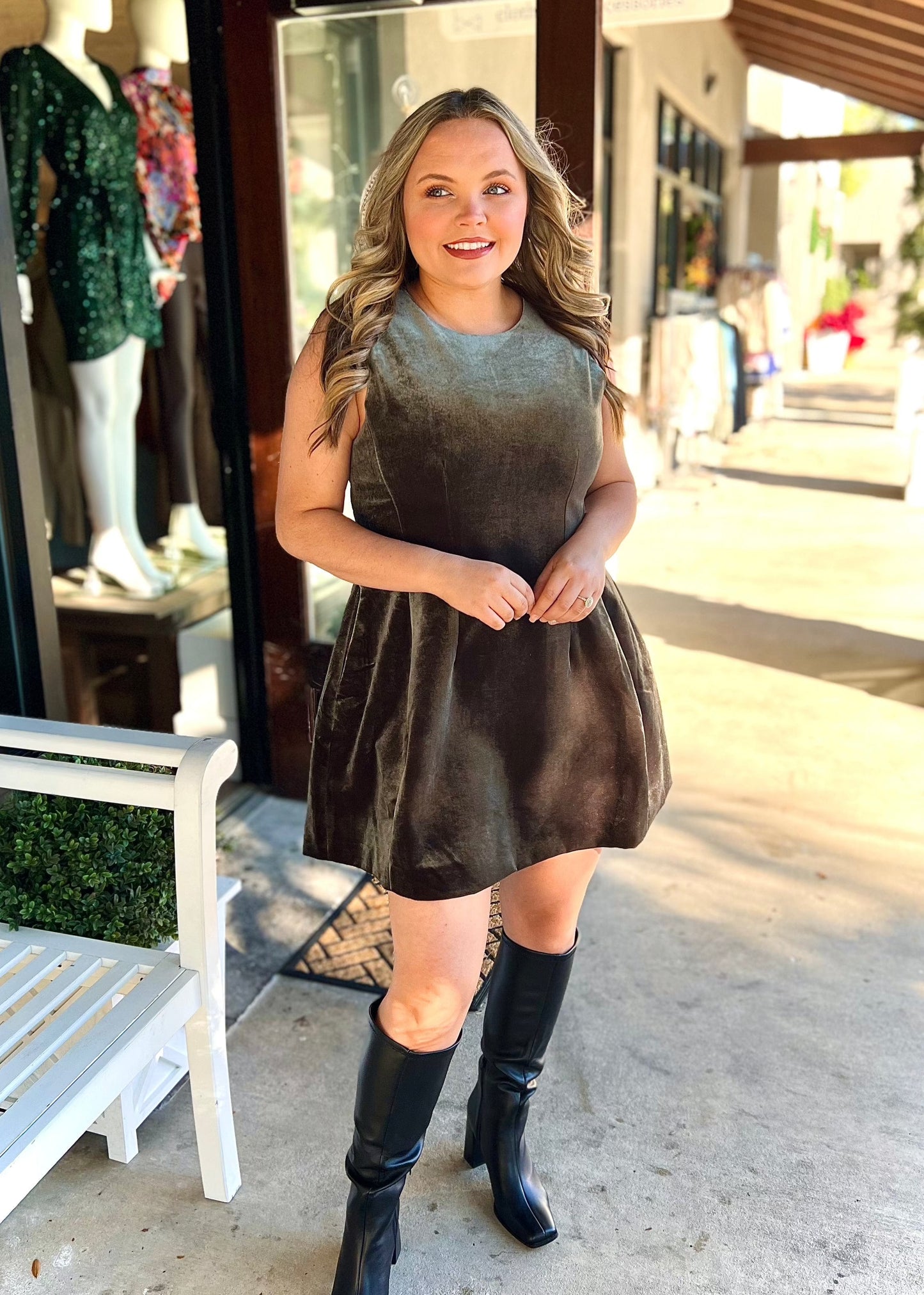 Velvet Pleated Dress - Butler's Stash