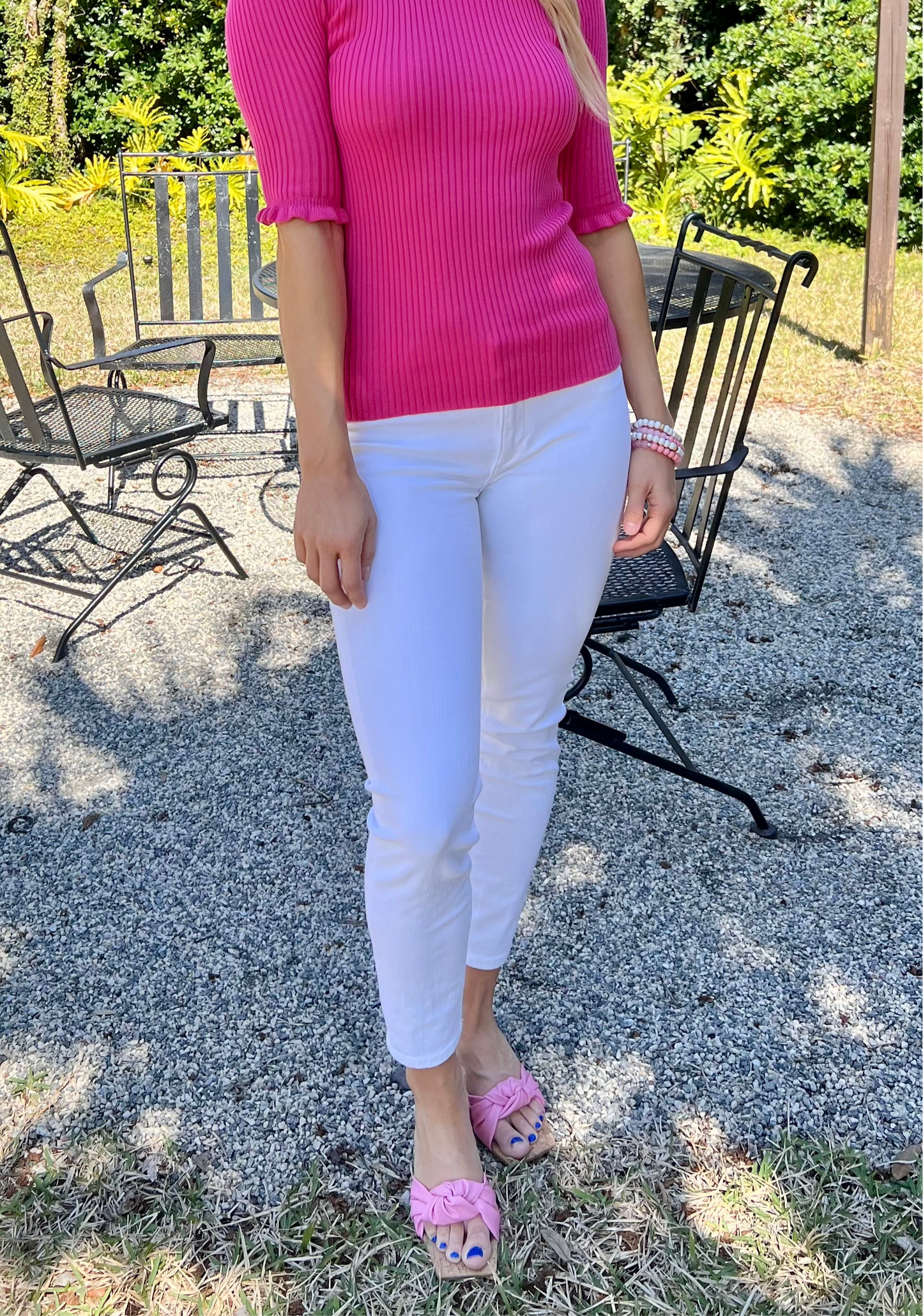 Florence White Mid Rise Skinny