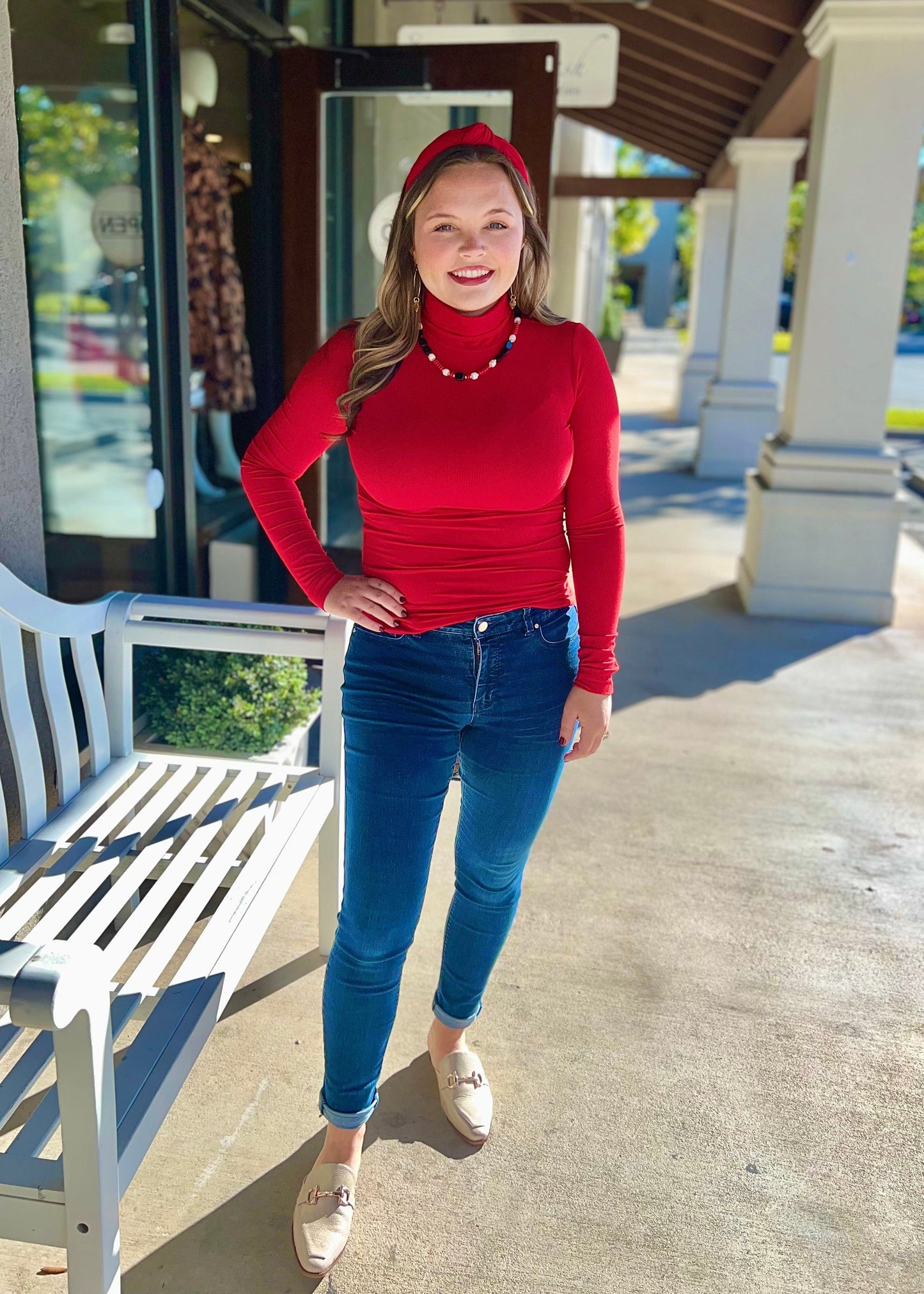 Ribbed Turtle Neck-Red - Butler's Stash