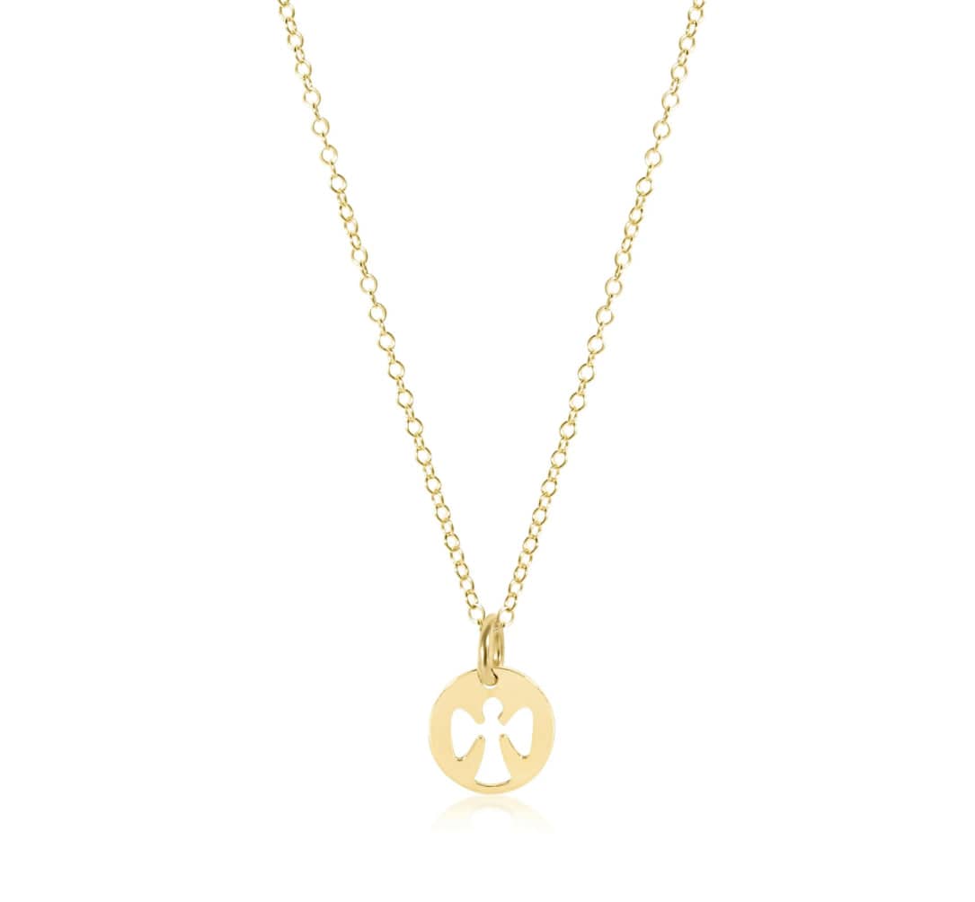 16” Necklace Gold-Guardian Angel Small Disc - Butler's Stash