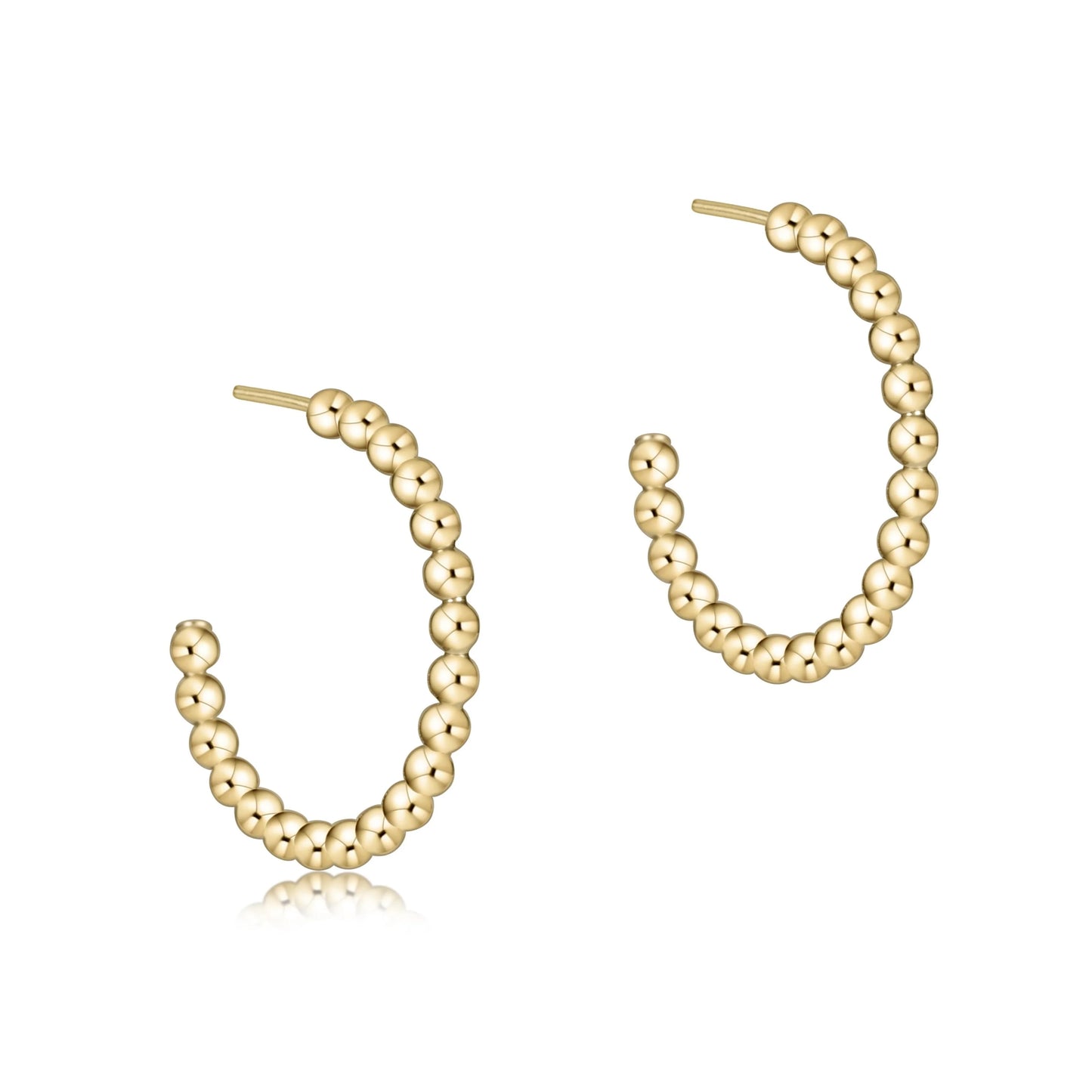Beaded Classic 1” Post Hoop-2mm