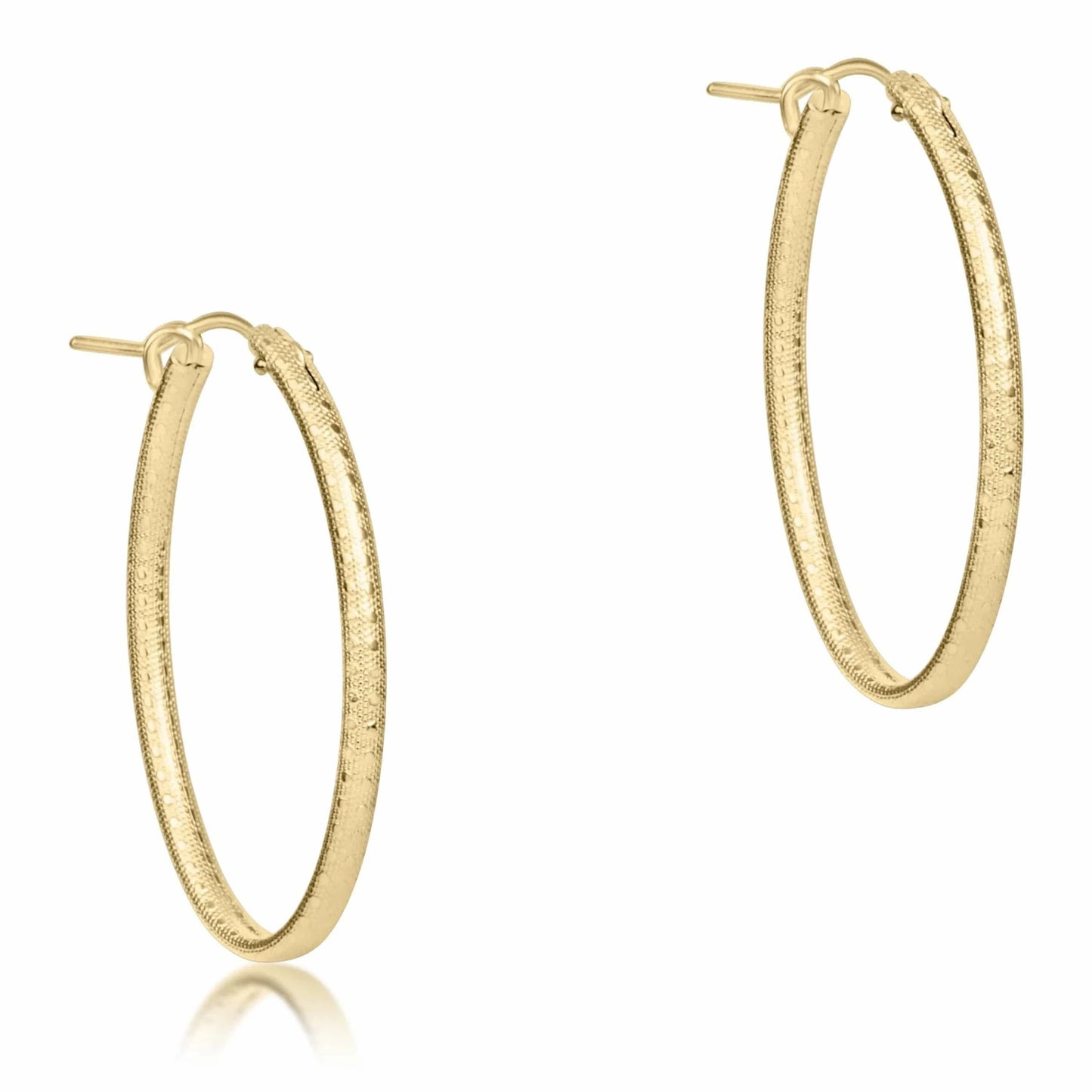 Oval gold 1” hoop- textured - Butler's Stash