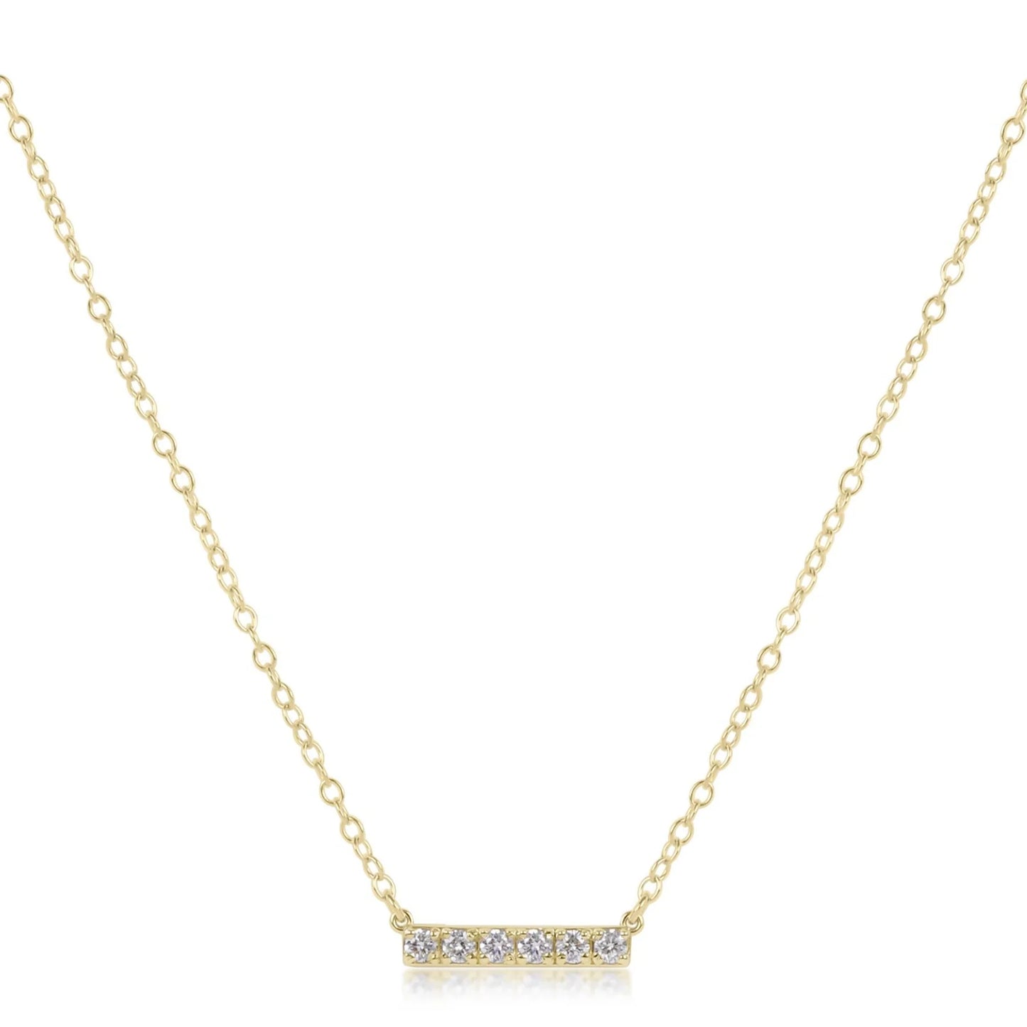 14kt gold and diamond significance bar necklace - six