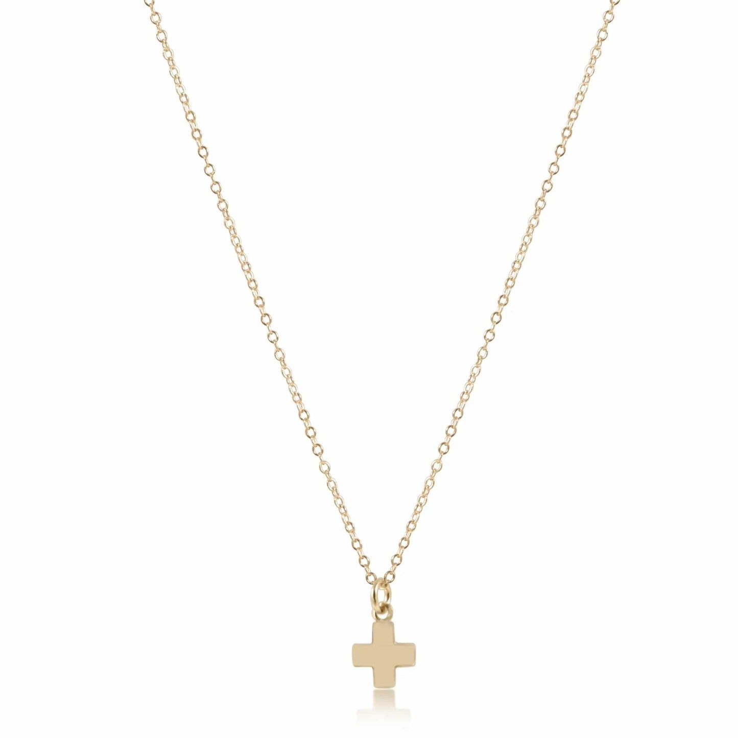 16” Necklace Gold-Signature Cross Gold Charm - Butler's Stash