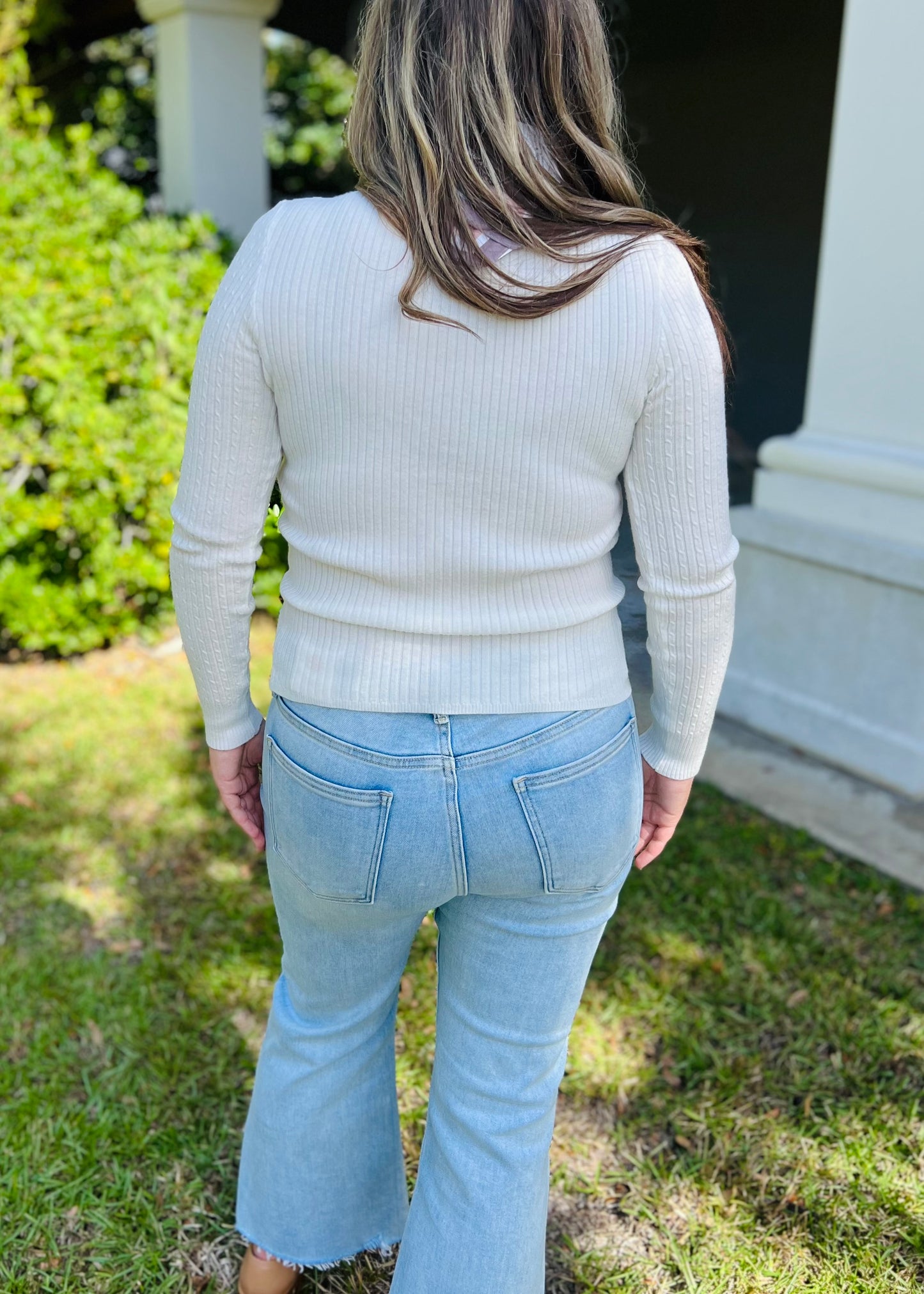 Mock Neck Rib Sweater