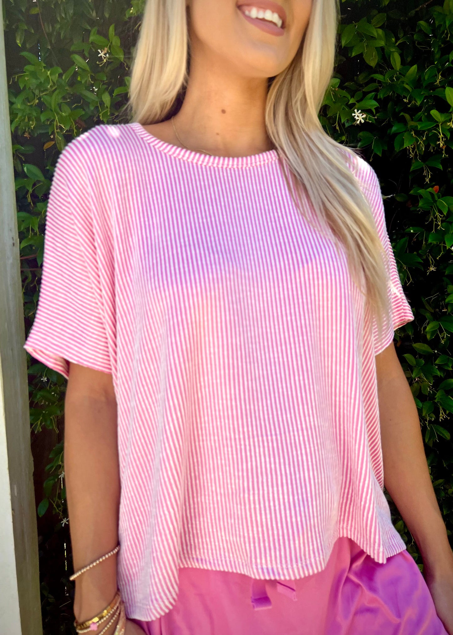 Pink Striped Top - Butler's Stash