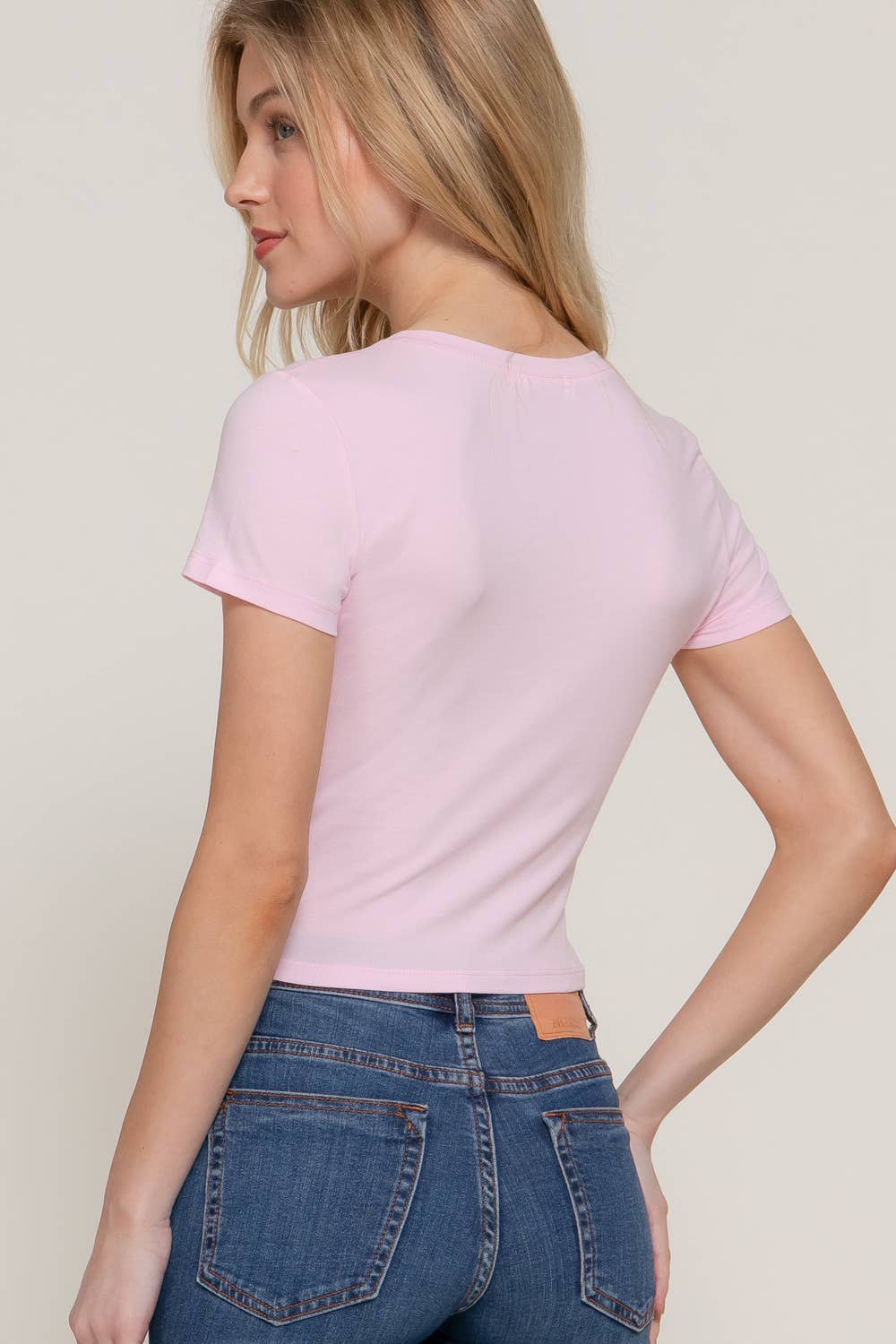 Short Sleeve Crew Neck Crop Top
