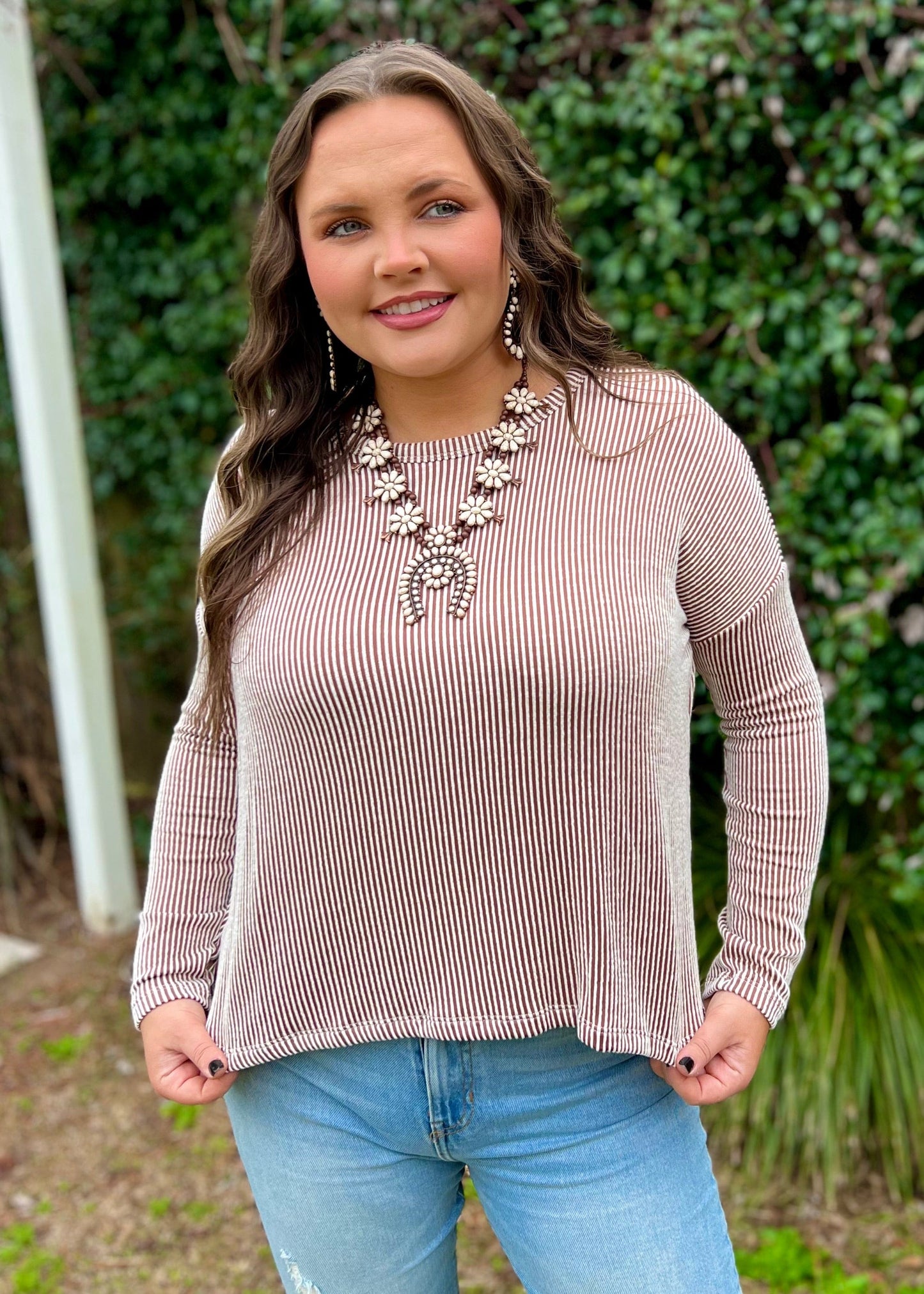 Stripped Cropped Long Sleeve - Butler's Stash