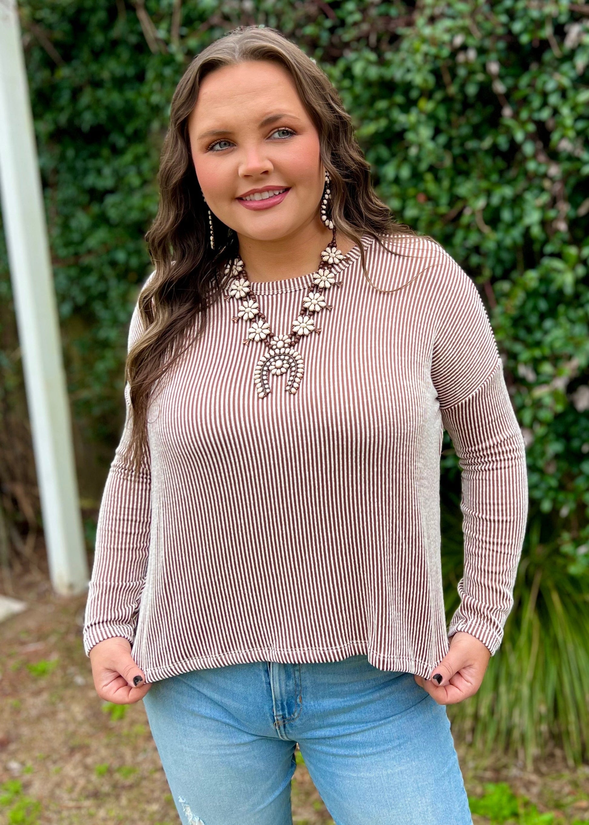 Stripped Cropped Long Sleeve - Butler's Stash