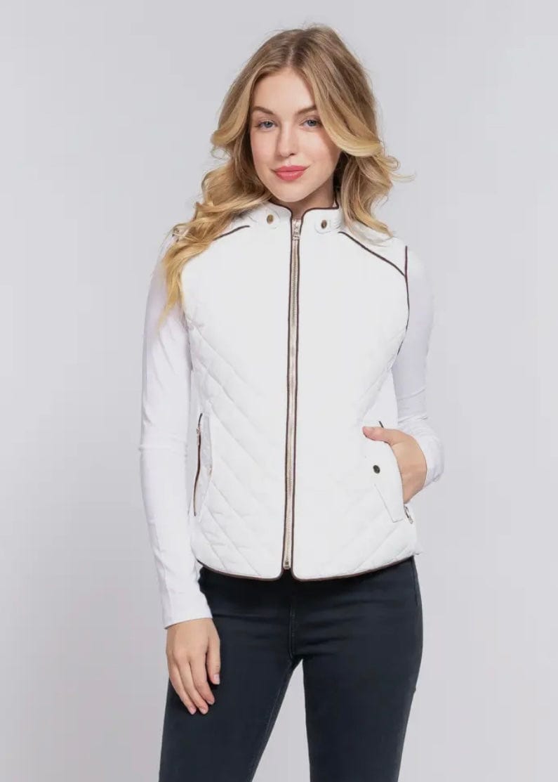 Cream Quilted Vest