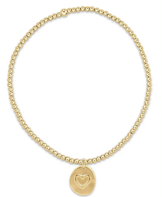 classic gold 2mm bead bracelet - inspire love small gold charm