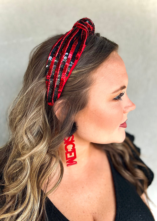 Red/Black Sequin Headband