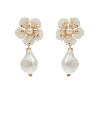 Flower Pearl Drop Earring - Butler's Stash