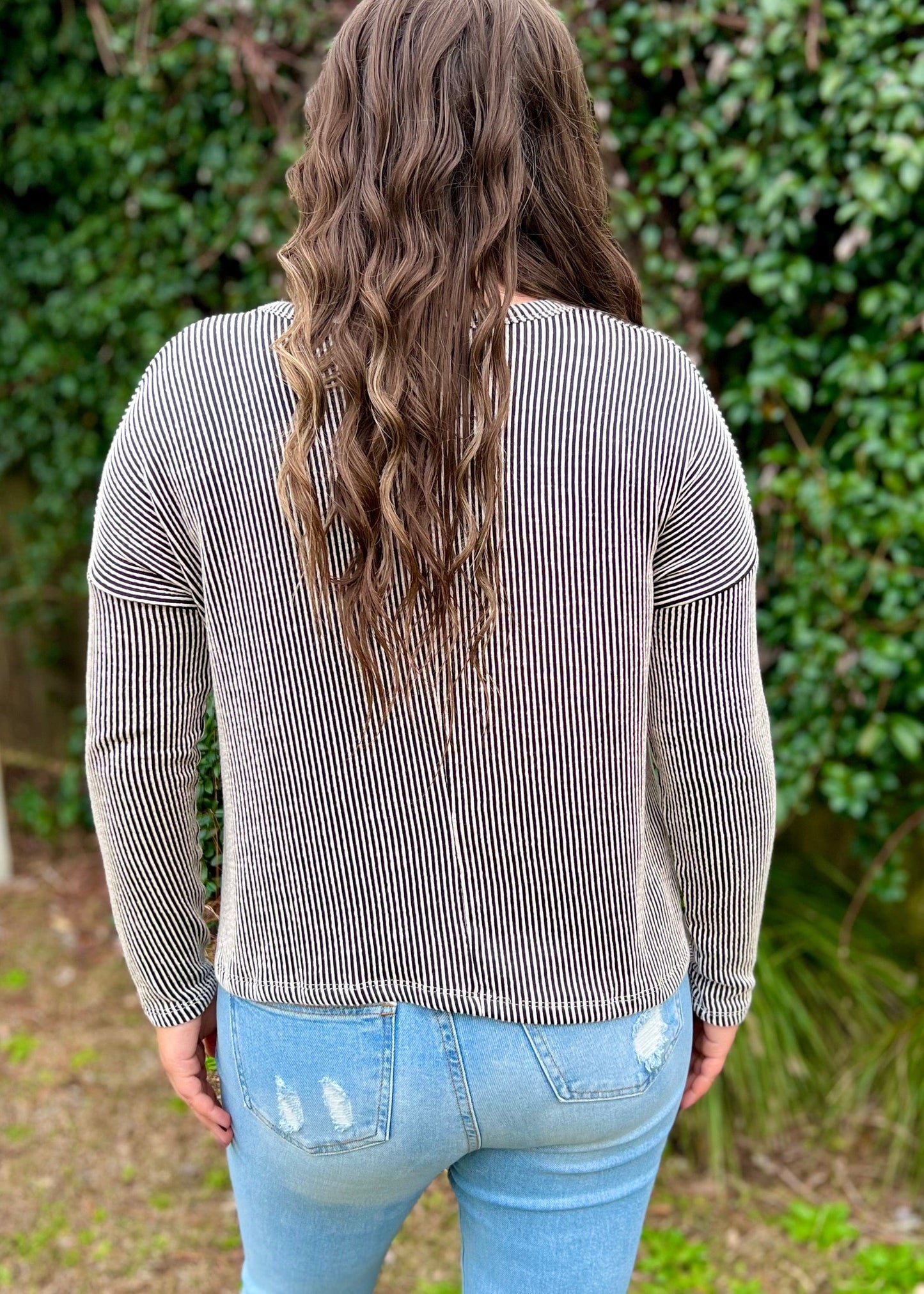 Stripped Cropped Long Sleeve - Butler's Stash