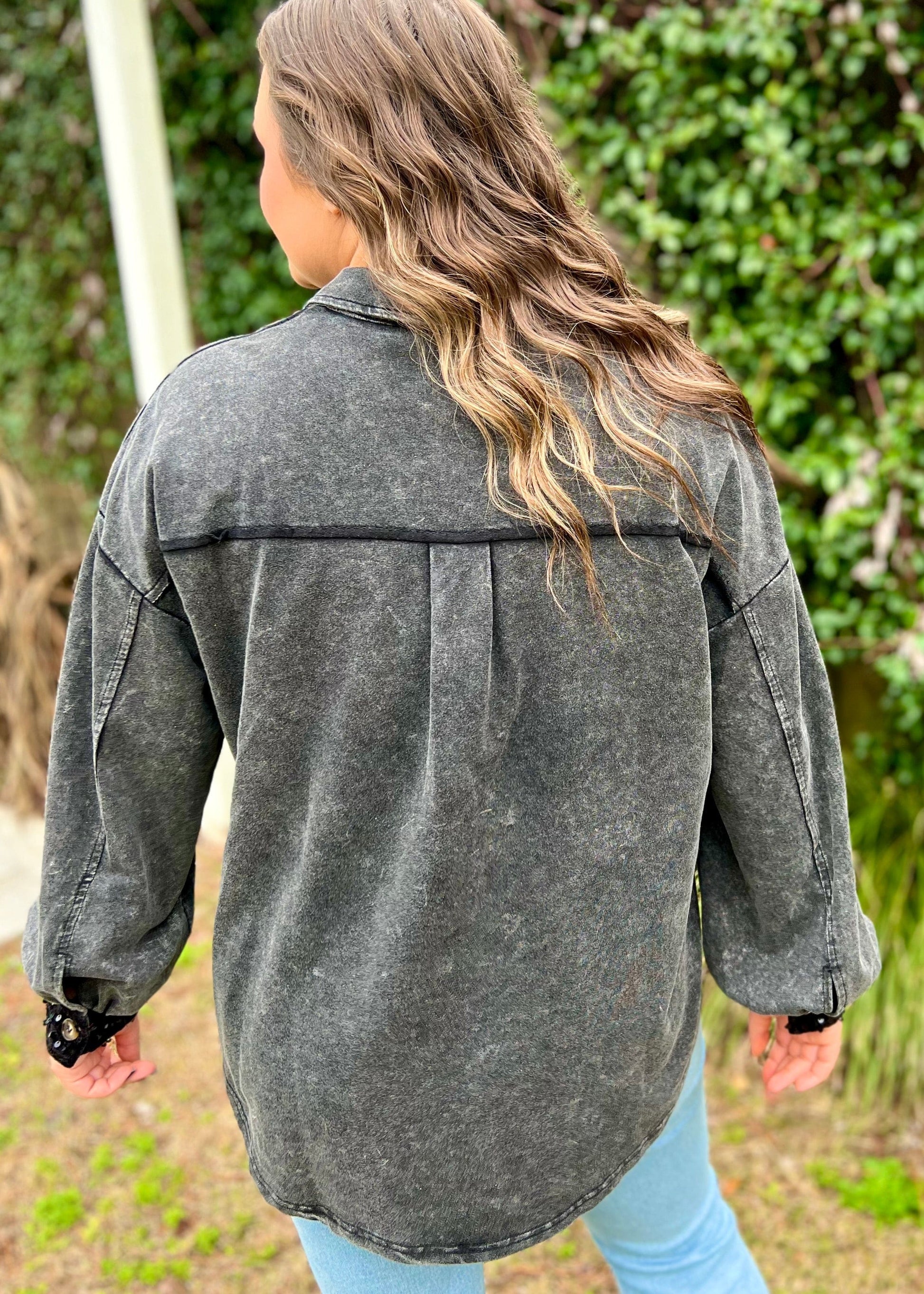 Sequined Detail Shacket - Butler's Stash