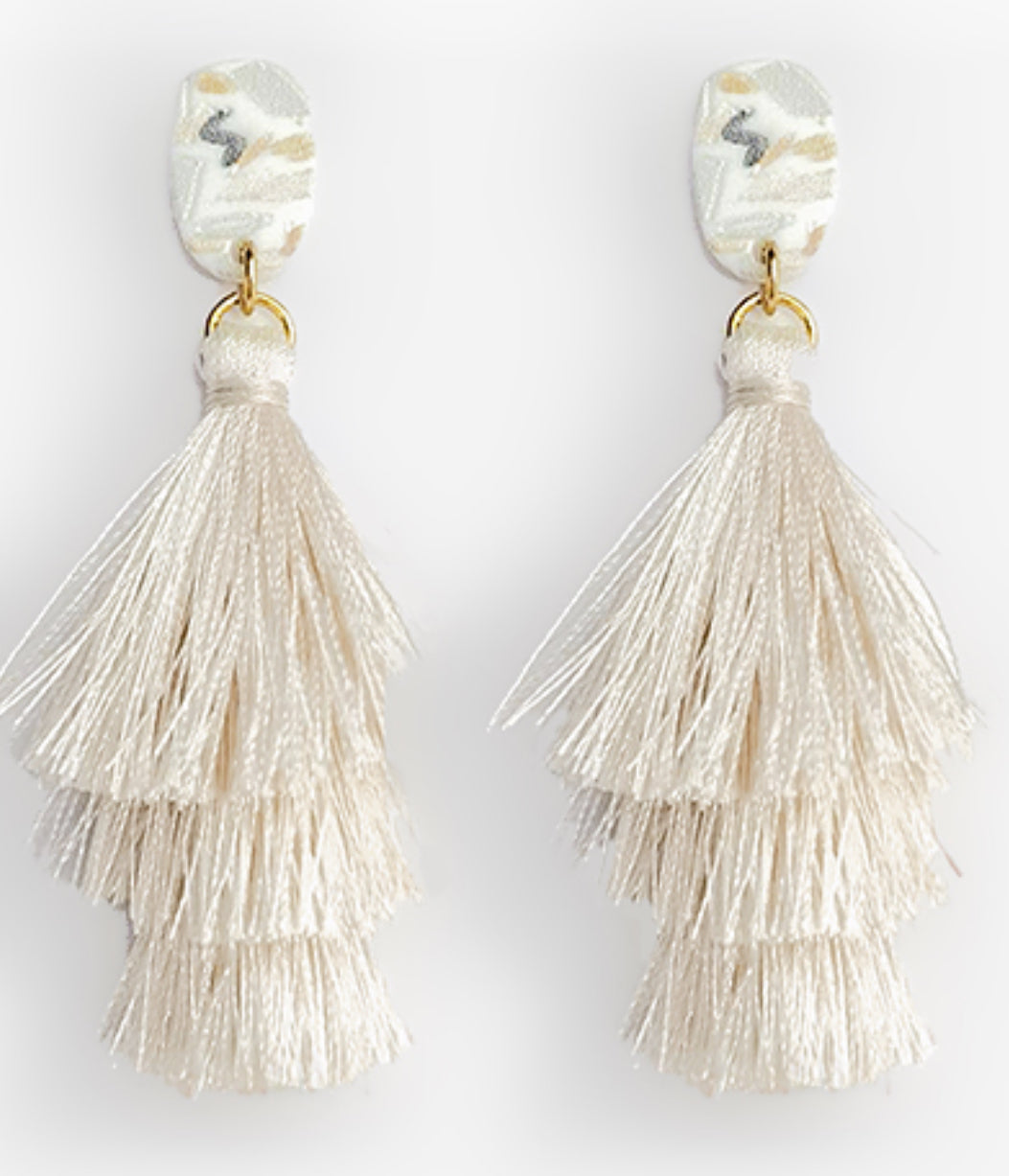 Oval & Tassel Earring