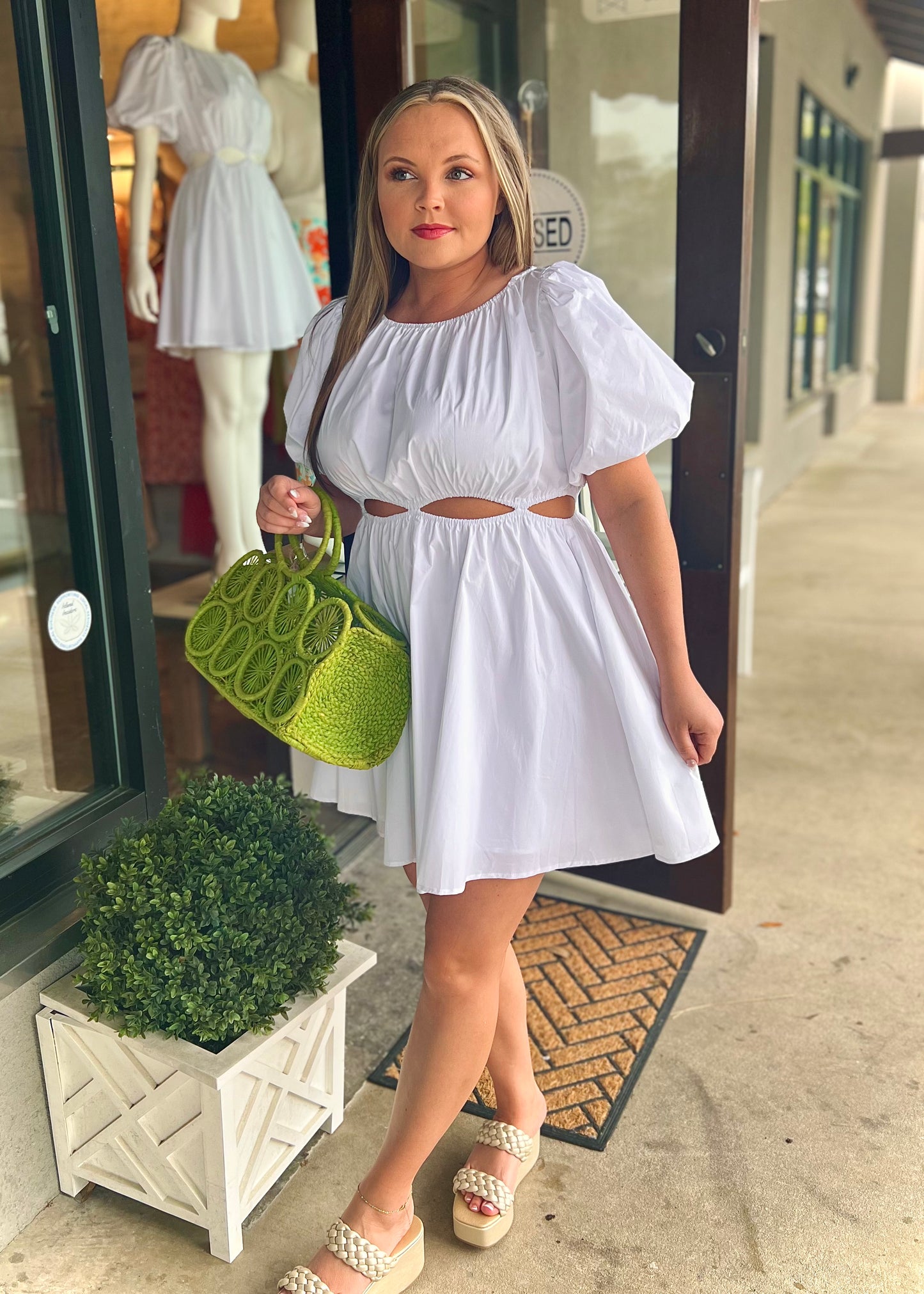 White Poplin Mini Dress