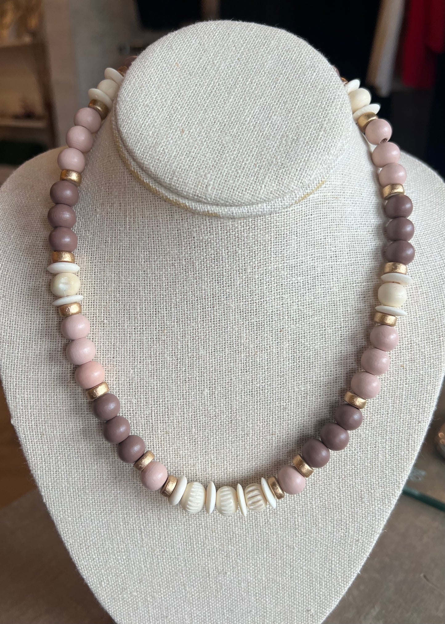 Bone Necklace-Pink