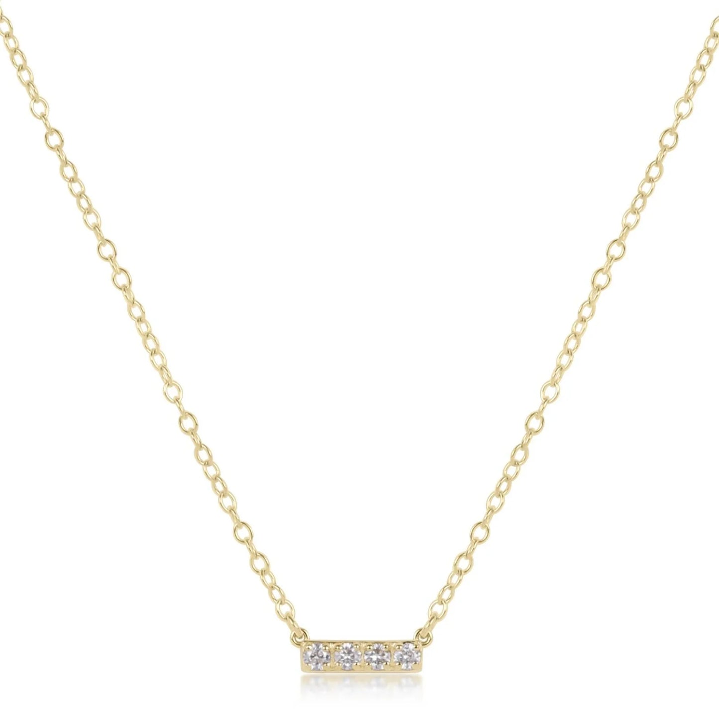 14kt gold and diamond significance bar necklace - four