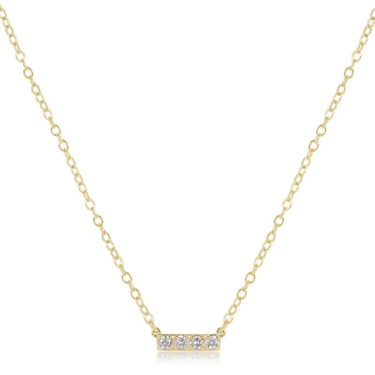 14kt gold and diamond significance bar necklace - four