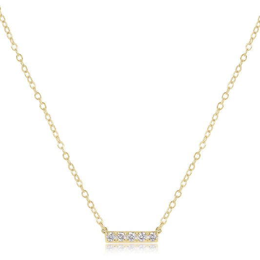 14kt gold and diamond significance bar necklace - five