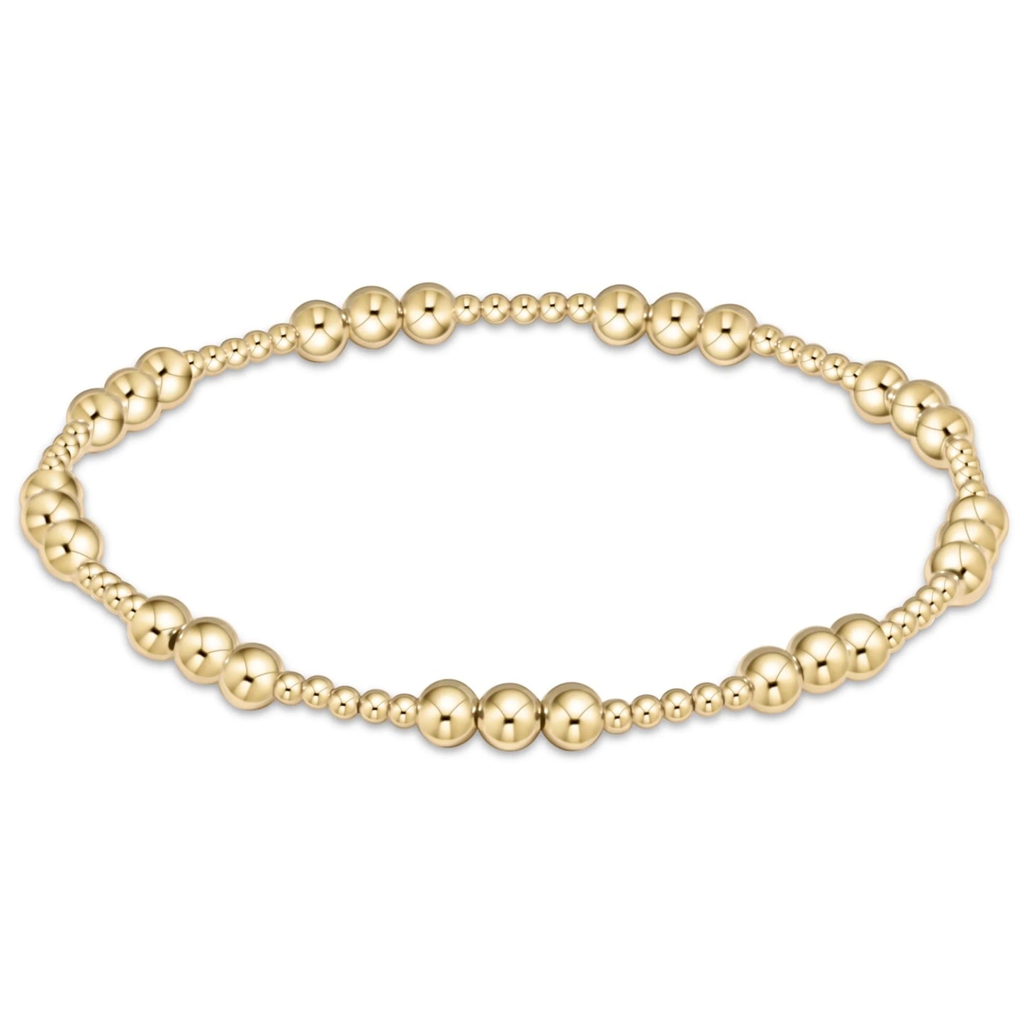 Classic Joy Pattern 4mm Bead Bracelet-Gold