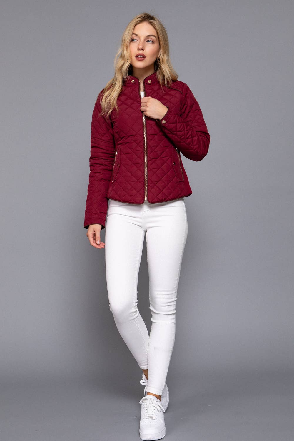 Burgundy Quilted Jacket