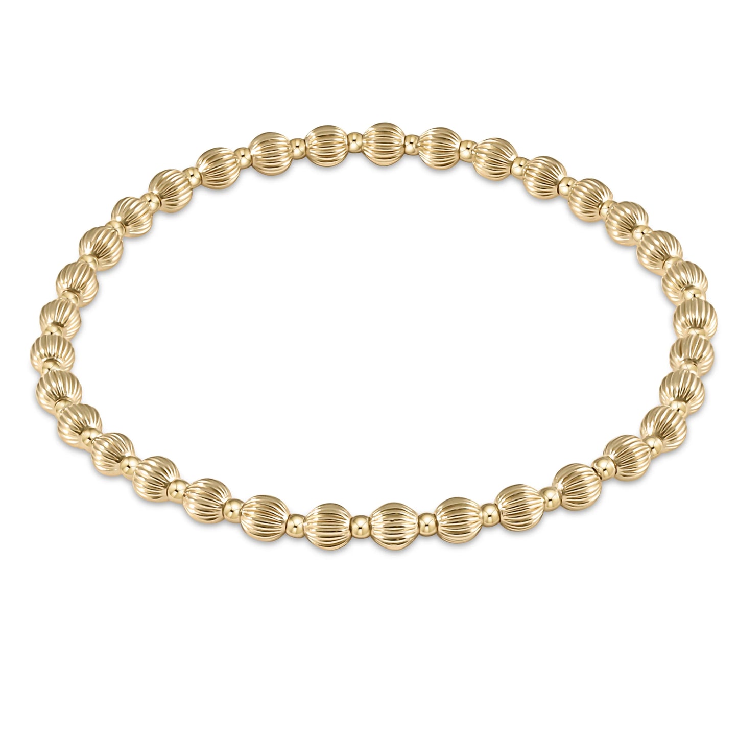 Dignity Grateful Pattern 4mm Bead Bracelet-Gold