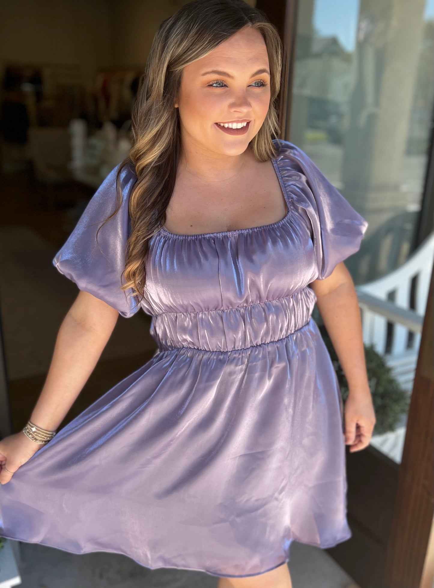 Violet Shimmer Dress