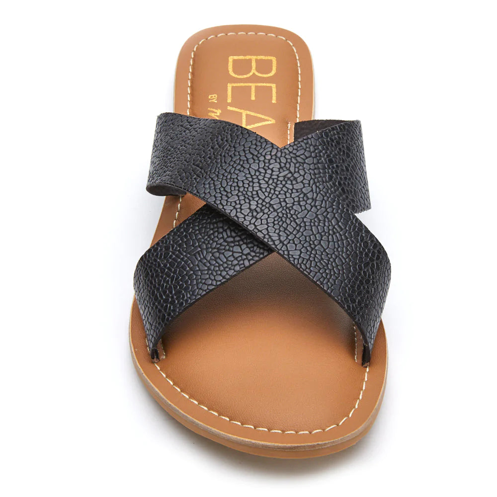 Black Stingray Leather Sandal